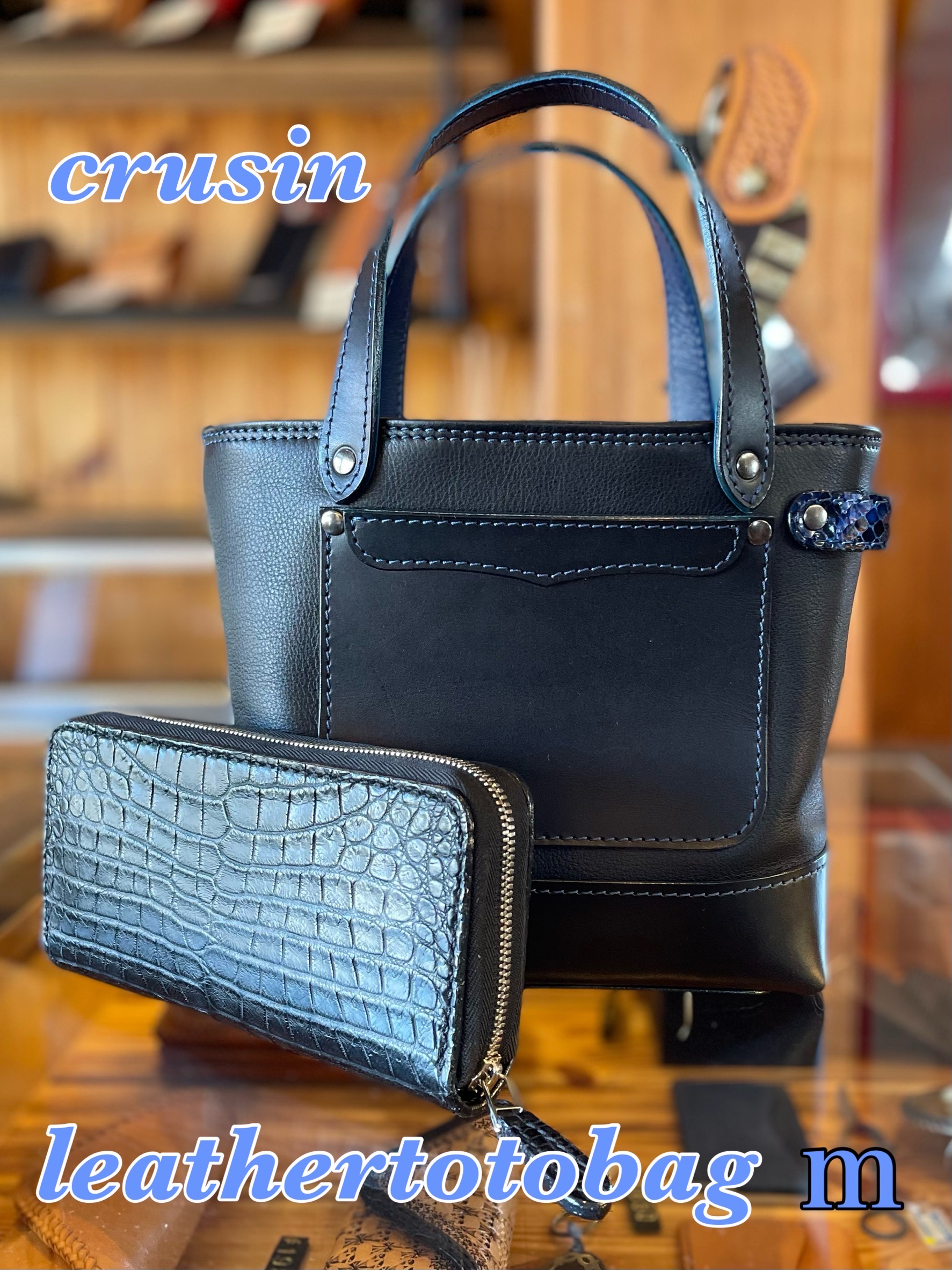 crusin leathertotebag m